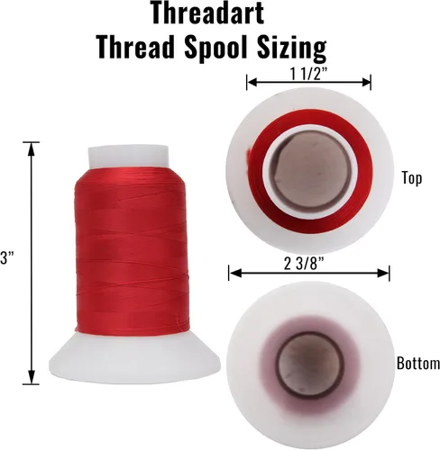 Vista 3 de Threadart Hilo de Serger Lanoso Elástico 3,280.8 ft Carretes Nylon, Aqua