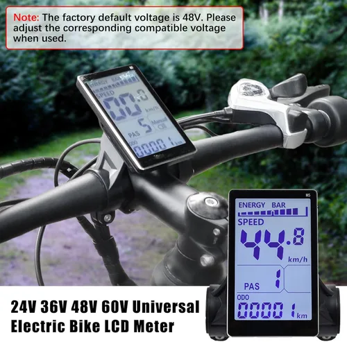Vista 2 de Pantalla LCD para Bicicleta Eléctrica, Métrica de Panel de 5 Pines para E Scooter M5 con Conector Impermeable, Pantalla de Control de Medidor