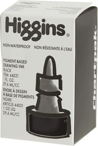 Vista 2 de Higgins Tinta de dibujo pigmentada, negra, botella de 1 onza (44021)