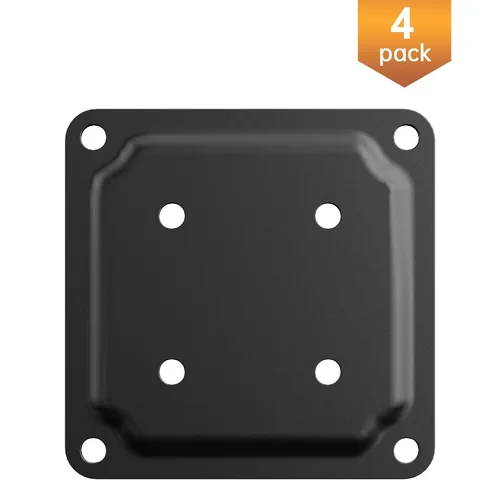 Vista 3 de Paquete de 4 conectores de placa de poste de madera de 4 x 4 pulgadas, base de poste de cubierta con recubrimiento en polvo, base de anclaje