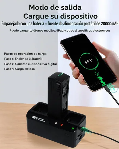 Vista 6 de Cargador de batería rápido Mavic serie 3 de 200 W, concentrador de carga paralelo