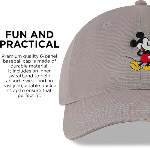 Vista 28 de Disney Gorra de béisbol para hombre, sombrero ajustable de Mickey Mouse para adultos