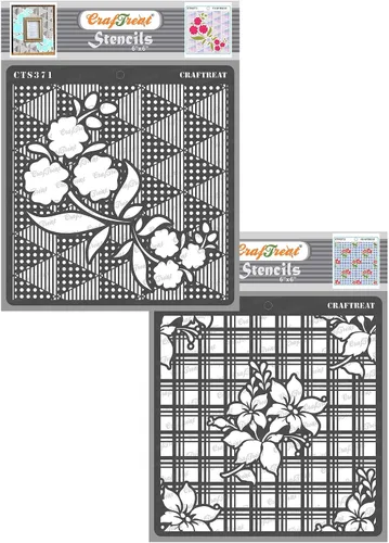 Vista 5 de CrafTreat - Plantillas reutilizables de flores para pintar sobre madera, lienzo, papel, tela, suelo, pared y azulejo - Fondo de anémona - 6x6