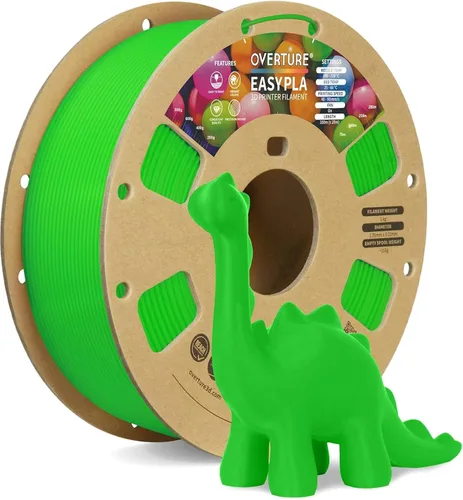 Vista 122 de OVERTURE - Filamento de ácido poliláctico (Easy PLA) para impresora 3D de 1.75 mm, bobina de cartón de 2.2 libras, precisión dimensional +/- 0.02