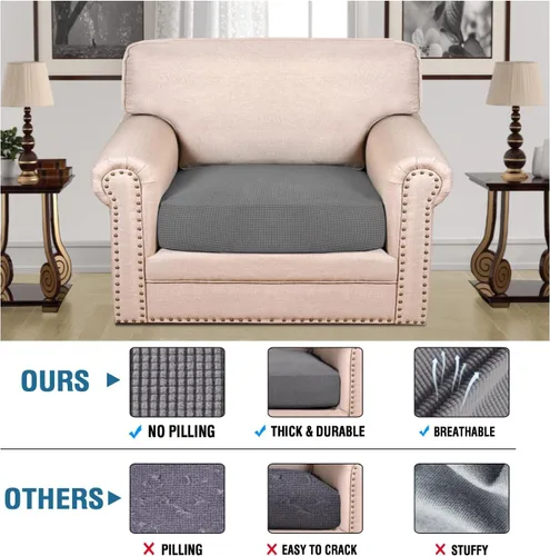 Vista 118 de H.VERSAILTEX Fundas de Cojín de Asiento Individuales Super Elásticas Fundas de Sofá Fundas de Cojín de Sofá Fundas Deslizables Juegos Tela de Sarga