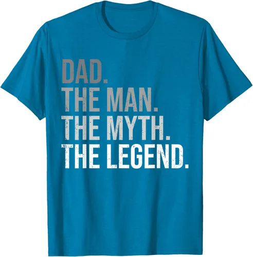 Vista 9 de Camiseta para hombre con texto en inglés "Dad The Man The Myth The Legend", Negro, S