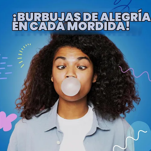 Vista 7 de Bolas de chicle en frasco - Bolas de chicle grandes de 1 pulgada - Goma de mascar sabor a arándano con burbujas - Goma para niños verde - Bolas