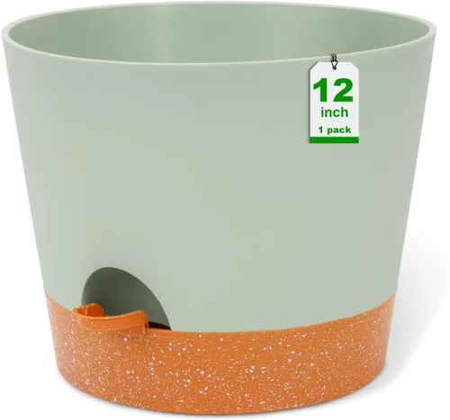 Vista 17 de GARDIFE Macetas de 10/9/8 pulgadas para plantas de interior, macetas auto-regantes, macetas de riego automático, macetas de flores, negras