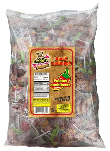 Vista 2 de Costalito Dulse Idea, Paletas de sabores surtidos, Paletas combinación de sabores, 5 lbs (Regular)