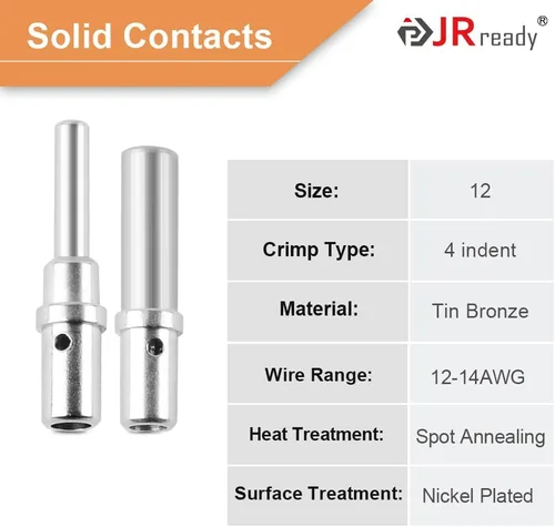 Vista 3 de JRready ST6138 Kit de conectores DTP de 2 pines, DTP 12 calibre 14 conector impermeable con tamaño 12 contacto sólido 12-14 AWG, 2