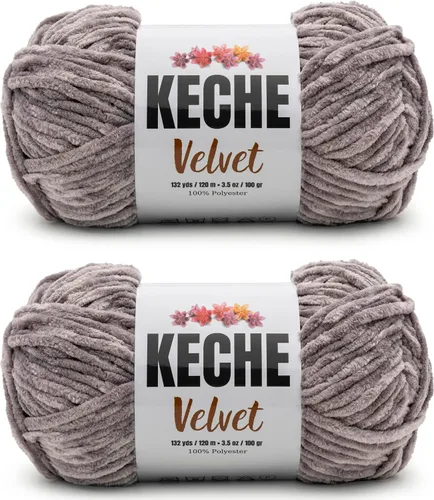 Vista 54 de Keche Hilo para ganchillo, hilo de terciopelo, chenilla suave, manta de bebé voluminosa amigurumi Yarn 3.53 oz (132 yardas) - Arona
