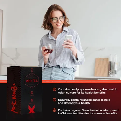 Vista 5 de ORGANO Té rojo - Antioxidante, orgánico con aminoácidos - Alivio del estrés Ideal para corazón y cerebro vigorosos - Apoya el sistema inmunológico