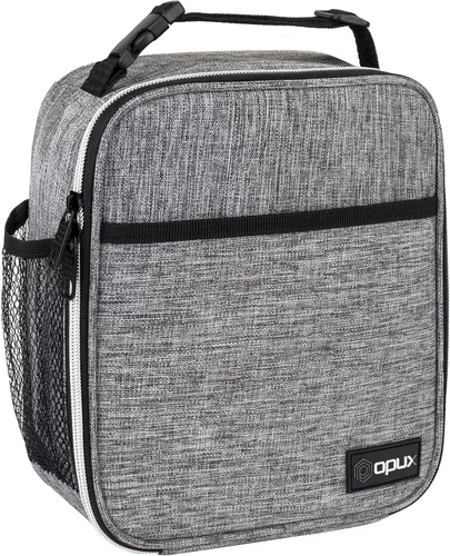 Vista 18 de OPUX lonchera aislada de alta calidad Bolsa de almuerzo escolar suave hermética para niños y niñas Durable y reutilizable como lonchera de Negro