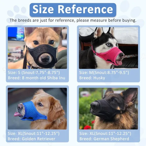 Vista 3 de LuckyPAW Bozal para Perros, Bozales Suaves para Perros Grandes, Medianos y Pequeños para Evitar Mordeduras y Masticaciones con Anillo y Correa Negro