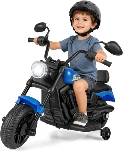 Vista 15 de Honey Joy Motocicleta de Montar, Motocicleta para Niños de 6 V con Luz LED, Música, Pedal de Pie, Adelante/Atrás, Arranque Suave, Motocicleta
