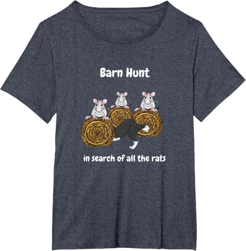 Vista 52 de Funny Barn Hunt - En busca de las ratas con Border Collie Camiseta, Negro