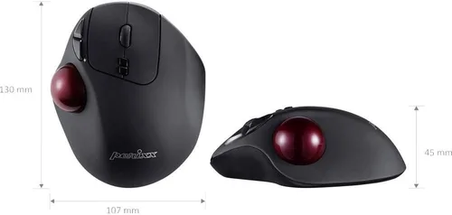 Vista 3 de Perixx 11568 Perimice-717 - Ratón inalámbrico de Trackball, Trackball integrado de 1.34 pulgadas con función de señalización, 5 botones