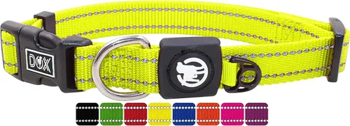 Vista 8 de DDOXX Collar de perro de nailon reflectante - Collares fuertes y ajustables para perros - S (verde)