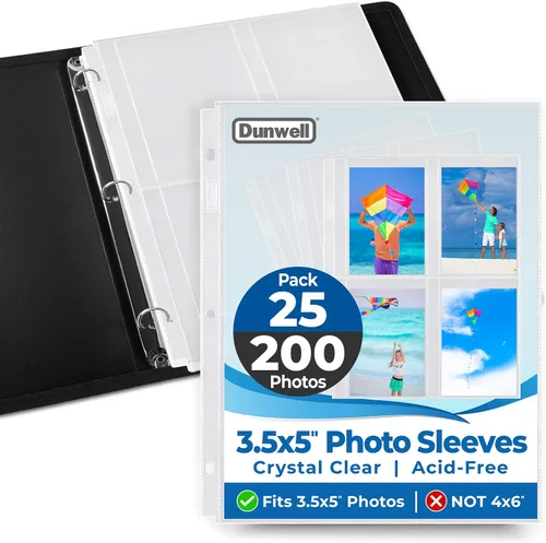 Vista 11 de Dunwell - Fundas para fotos para carpeta de 3 anillas, (3.5x5, paquete de 10) para 80 fotos, cada página de foto contiene 8 fotos o 4 paquetes