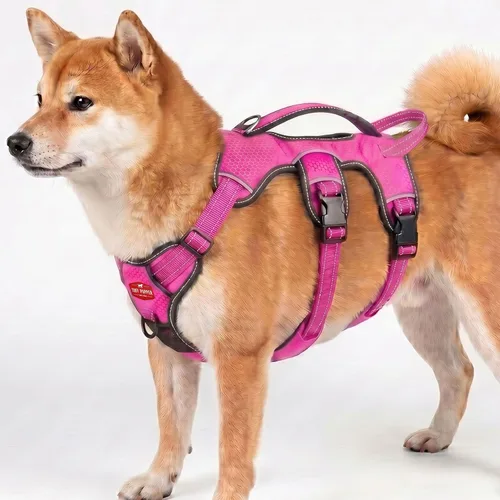Vista 20 de Tuff Pupper Arnés para perro sin escape a prueba de escape, arnés ajustable de 5 puntos para perros, arneses acolchados para perros, arneses
