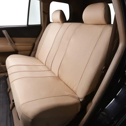 Vista 6 de Flying Banner - Fundas de asiento de coche, ajuste universal, para coche, camión, SUV, camioneta, estampado en caliente, transpirable, banco Beige