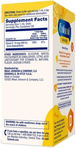 Vista 8 de Enfamil D-Vi-Sol Suplemento líquido de vitamina D gotas para bebés, apoyo a dientes y huesos fuertes en bebés recién nacidos, fácil de usar, sin