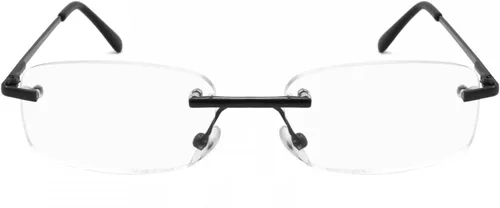 Vista 2 de Paquete de 3 gafas de lectura clásicas rectangulares con marco de metal sin montura para hombres y mujeres