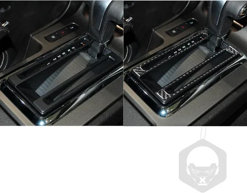 Vista 3 de NVCNX Fibra de Carbono Compatible con Ford Mustang GT Shelby 2010-2014 2011 2012 2013 Consola Central del Coche Transmisión Automática Caja