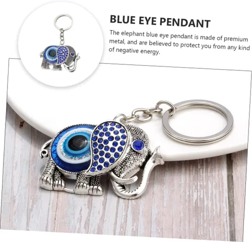Vista 9 de RORPOIR 1pc Blue Eyes Pendant Evil Eye Wall Pendant Turkish Feng Shui Decorations Blue Eye Keychain Turkish Keychain Evil Eye Keyring Evil Eye Key