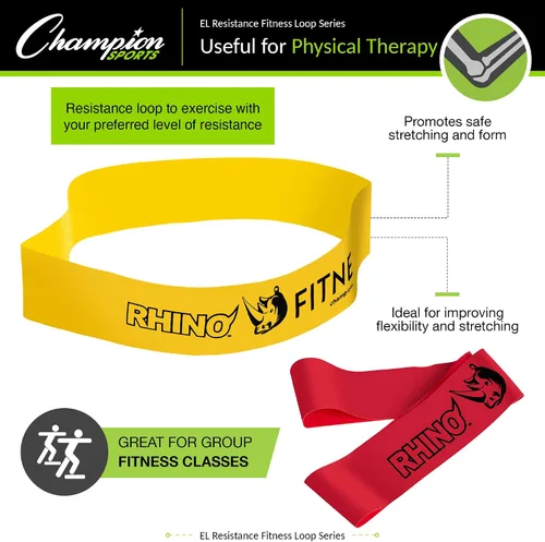 Vista 5 de Champion Sports Bandas elásticas para hombres y mujeres, de resistencia ligera a pesada, banda de fitness duradera para entrenamiento de fuerza