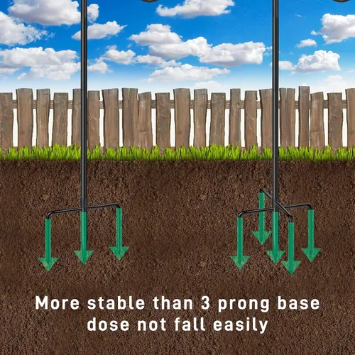 Vista 2 de Ganchos de pastor de 5 puntas para exteriores, ganchos de jardín de hierro resistente para plantas colgantes, comederos de pájaros, linternas, luces