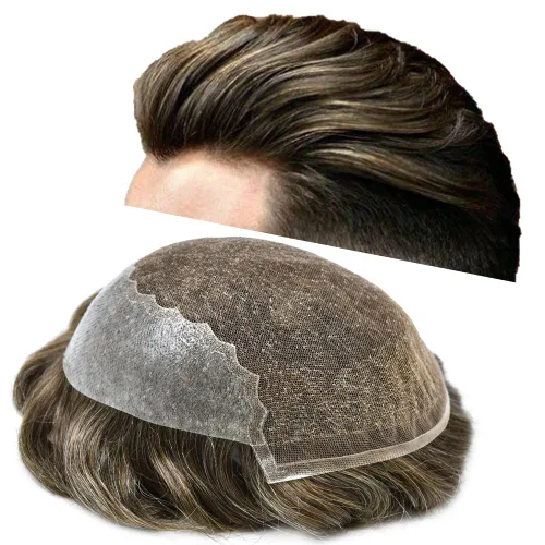 Vista 64 de Mens Toupee Human Hair Replacement System Swiss Lace Toupee For Men Hair Piece Protesis Capilar Mens Hairpiece 5X7#1 Jet Black 120% Density