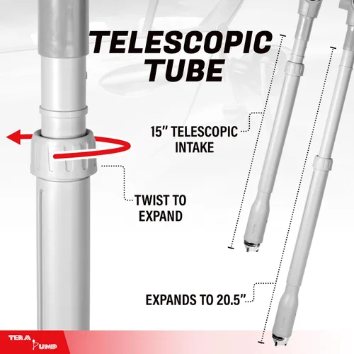 Vista 6 de TERA PUMP TRCDA de 2ª Generación - Bomba de Transferencia de Combustible Portátil con Parada Automática (2.5 Gal/Min) Tubo de Succión Ajustable
