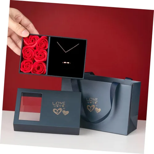 Vista 3 de TENDYCOCO 1 Unidades Caja de Embalaje Joyero Joyería de Mano Bolsas Florales Chritmas The Christmas Sto Jewelry Gift Bag Jewelry Holder Flower