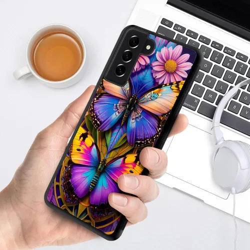 Vista 6 de Funda compatible con Samsung Galaxy S23 Plus, hermosa funda de mariposa Galaxy S23 Plus, delgada, suave, a prueba de golpes, de poliuretano