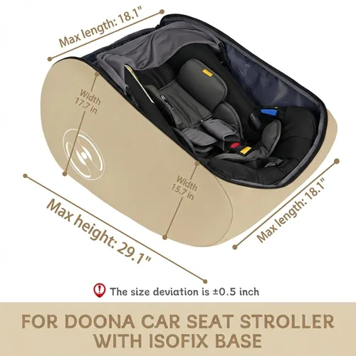 Vista 4 de YOREPEK Bolsas acolchadas para asiento de automóvil para viajes aéreos, se adapta al asiento de automóvil Doona con base isofix, mochila resistente