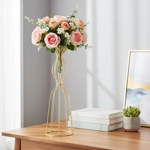 Vista 3 de Soportes de exhibición para centros de mesa de boda, 2 piezas de jarrones de flores de 23.6 pulgadas de alto, jarrones de soporte para arreglos