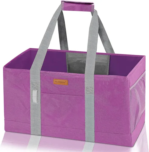 Vista 10 de Bolsa tote grande de WONDAY, bolsa de alimentos plegable y reutilizable, bolsa tote con asas, bolsa de la compra para alimentos, almacenamiento Negro