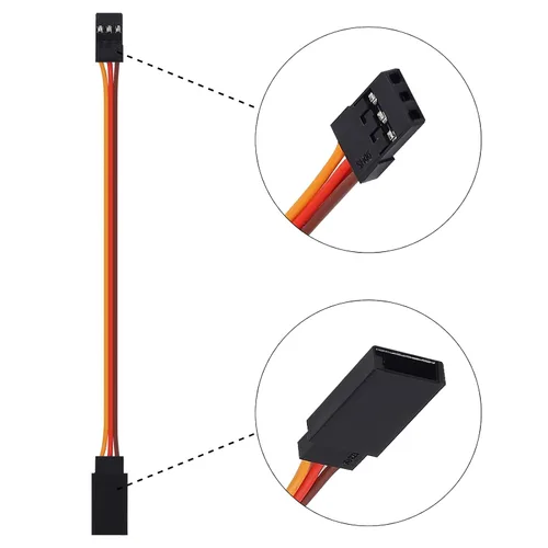 Vista 3 de ACEIRMC Cable de extensión servo de 3 pines hembra a macho conector de cable JR para control remoto RC Car Airplanes (39.4 in)