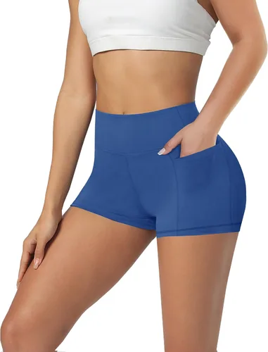 Vista 26 de Biker Shorts for Women with Pockets - 8"/5"/3" Booty Black Spandex Shorts Verde militar