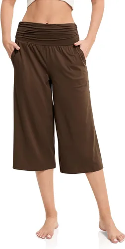 Vista 2 de JZC Women's Pajama Bottoms High Waisted Capri Pants Wide Leg Yoga Pants with Pockets Palazzo Pants for Women