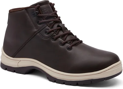 Vista 2 de Botas de senderismo ligeras para hombre, resistentes al agua, de tobillo medio, para trabajo, casual, senderismo, senderismo, exteriores