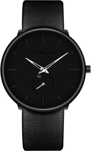 Vista 10 de Mens Watches Ultra-Thin Minimalist Waterproof-Fashion Wrist Watch for Men Unisex Dress with Leather Band
