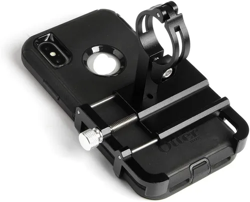 Vista 2 de GUB Funda gruesa con diseño de funda para manillar de bicicleta y motocicleta, ajustable, compatible con iPhone XR Xs 7s 8 Plus, compatible con Negro