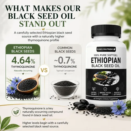 Vista 5 de Cápsulas blandas de aceite de semilla negra etíope, cápsulas de suplemento de aceite de semilla negra 100% puro, aceite de semilla de comino negro