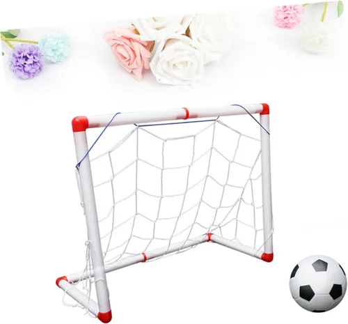 Vista 8 de Mini portería de fútbol con fútbol e inflador, red deportiva plegable para interiores para puerta de fútbol portátil resistente a la intemperie