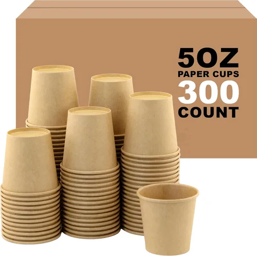 Vista 72 de Paquete de 100 tazas de café desechables de 8 onzas, tazas de papel desechables de color marrón a granel, tazas de café para té caliente, chocolate
