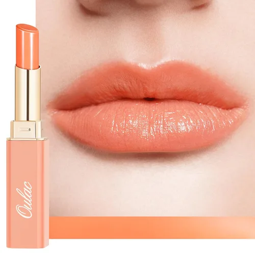 Vista 12 de Oulac Lápiz Labial Rosa Hidratante con Brillo - Lápiz Labial Hidratante Bálsamo Labial Tintado Brillante, Acabado Brillante Transparente Jugoso