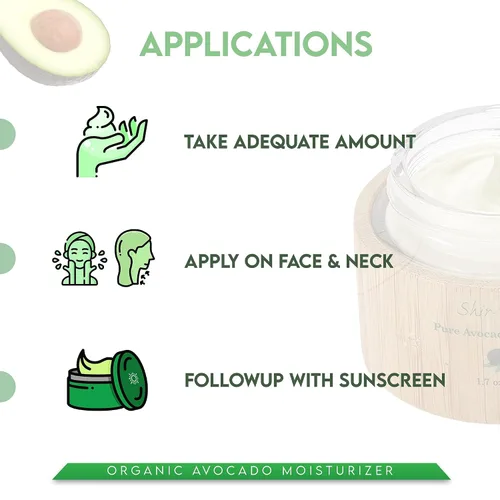 Vista 4 de Shira Shir Crema hidratante orgánica de aguacate para piel madura seca, crema facial hidratante las 24 horas con vitaminas A, B, D y E para piel