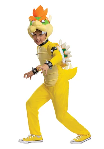 Vista 2 de Disfraz Deluxe de Bowser para Niños Super Mario Bros. Multicolor